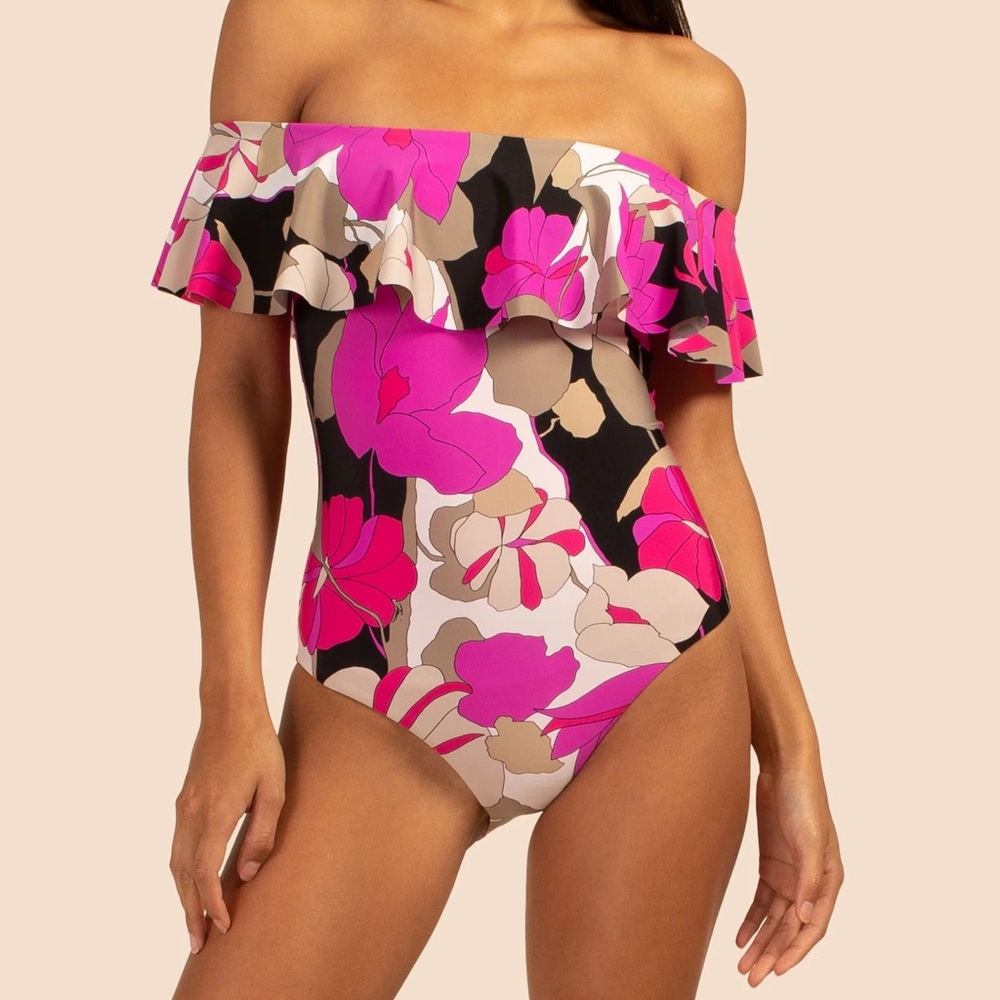 NWT Trina Turk LYNX GEMINI OFF THE SHOULDER ONE PIECE
